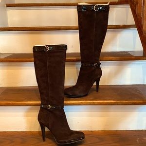 Nine West RELIANTO Suede Knee High Stiletto Boots